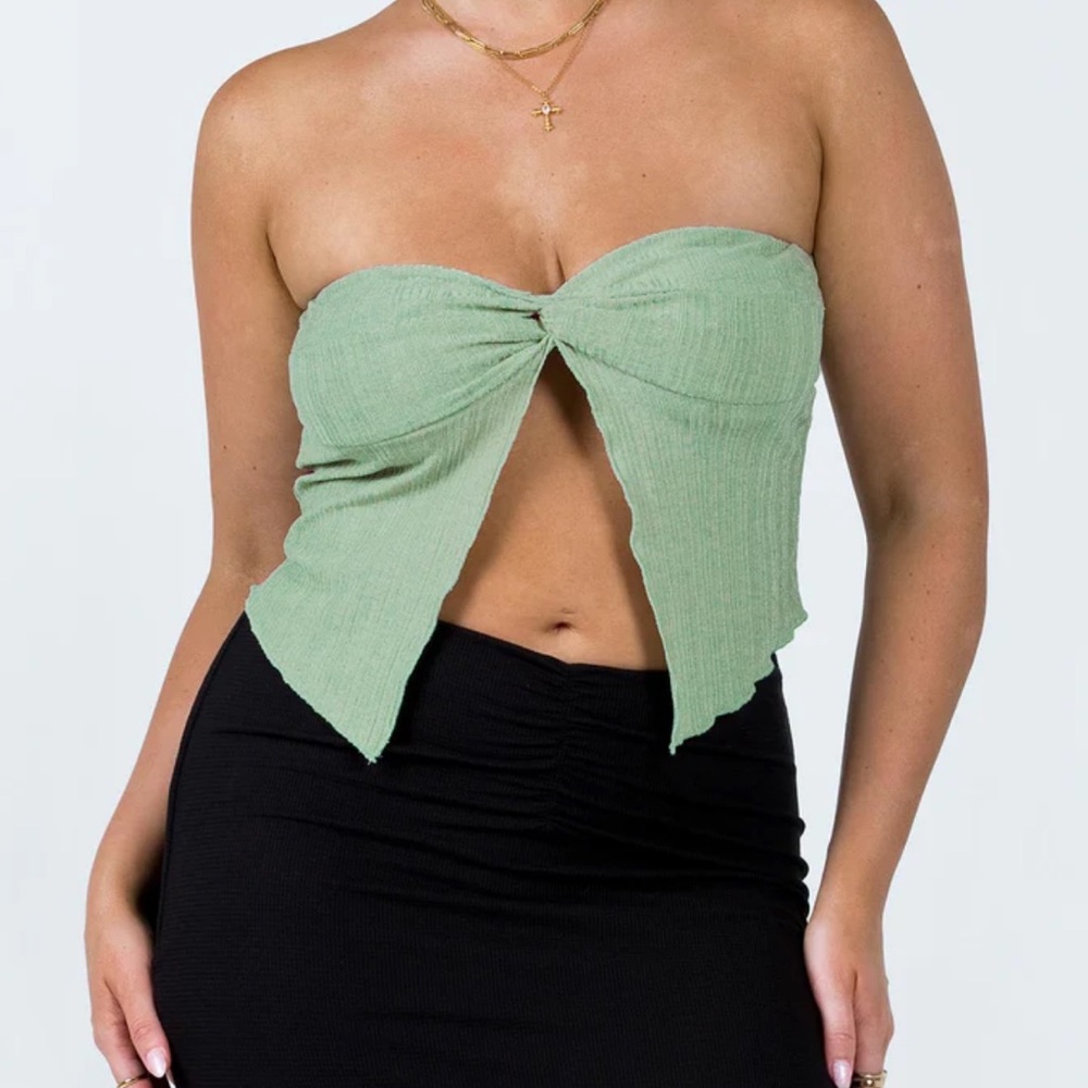Princess Polly Strapless Green Top